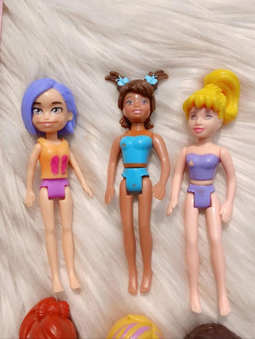 Polly Pocket Lot 6 Figures Mini Dolls Clothing Clothes Accessories y2k - modern